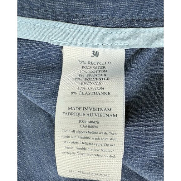 Faherty Mens Everyday Shorts Size 30 Hybrid Performance Stretch Chino Drawstring - Picture 6 of 9